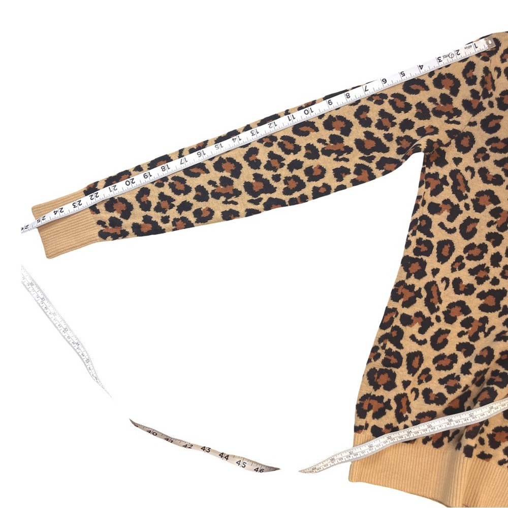Express Leopard Pattern Sweater in Tan and Black - Picture 4 of 8